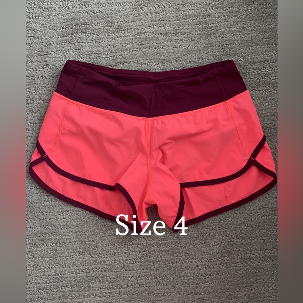 Lulu lemon pink contrast shorts